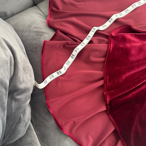 NWT Eliza J Velvet High Low Long Dress Size 14 Burgundy Cowl Neck Drape Rosette - Picture 15 of 15